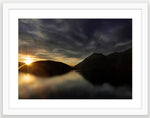White wood frame art of Glendhu Dawn | Dawn arrives to Glendhu Bay on Lake Wānaka - Wood frame size A1, A2 or A3; Canvas Art