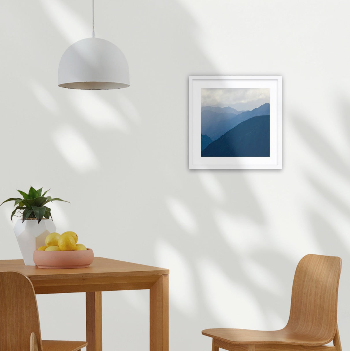 White wood frame (400 x 400mm print; 530× 530mm frame)