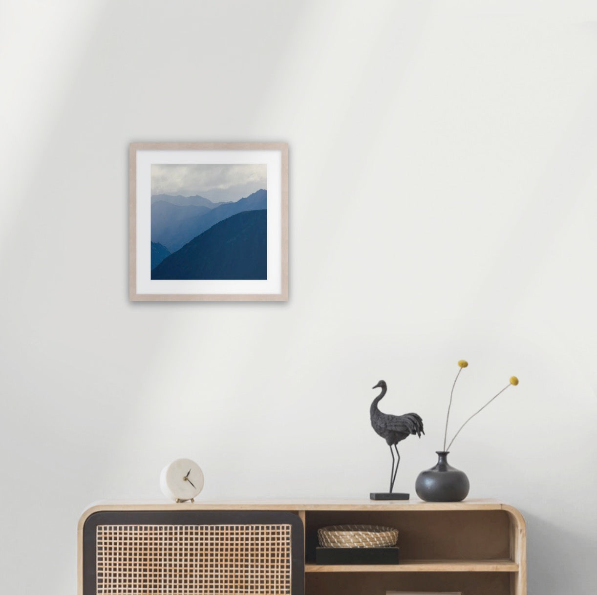 Raw wood frame (400 x 400mm print; 530× 530mm frame)