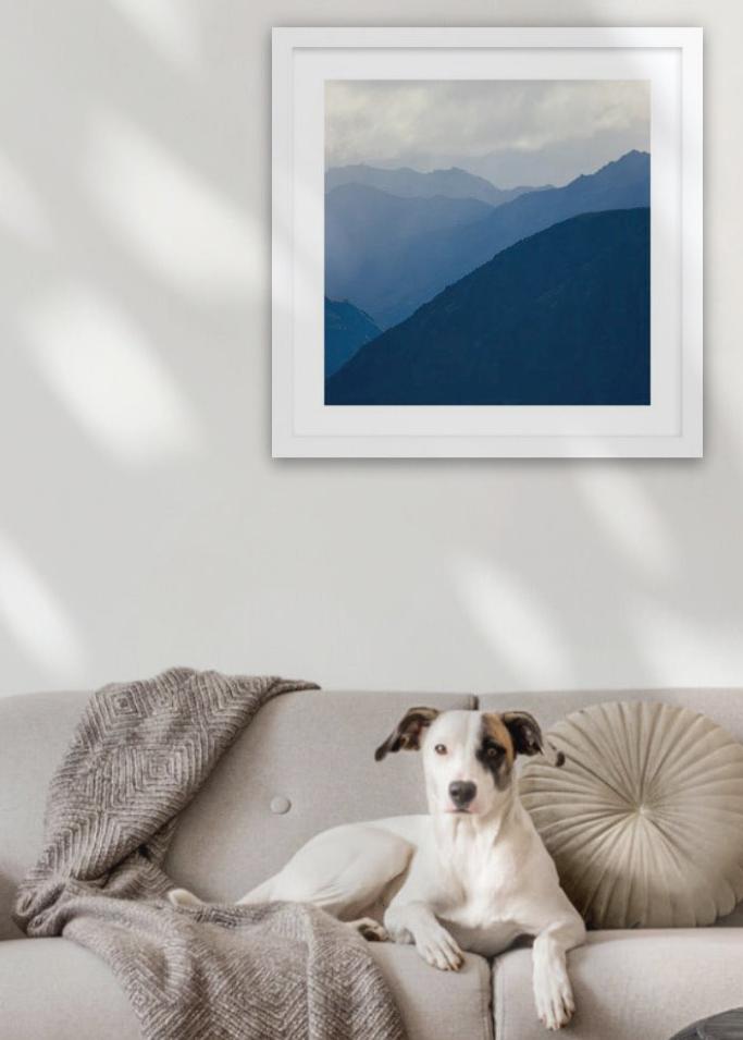 White wood frame (500 x 500mm print, 630 × 630mm frame)