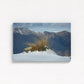 Tussock in Snow, shows the story of wild high peaks of the Otago province in deep south of New Zealand. Mirror wrapped canvas