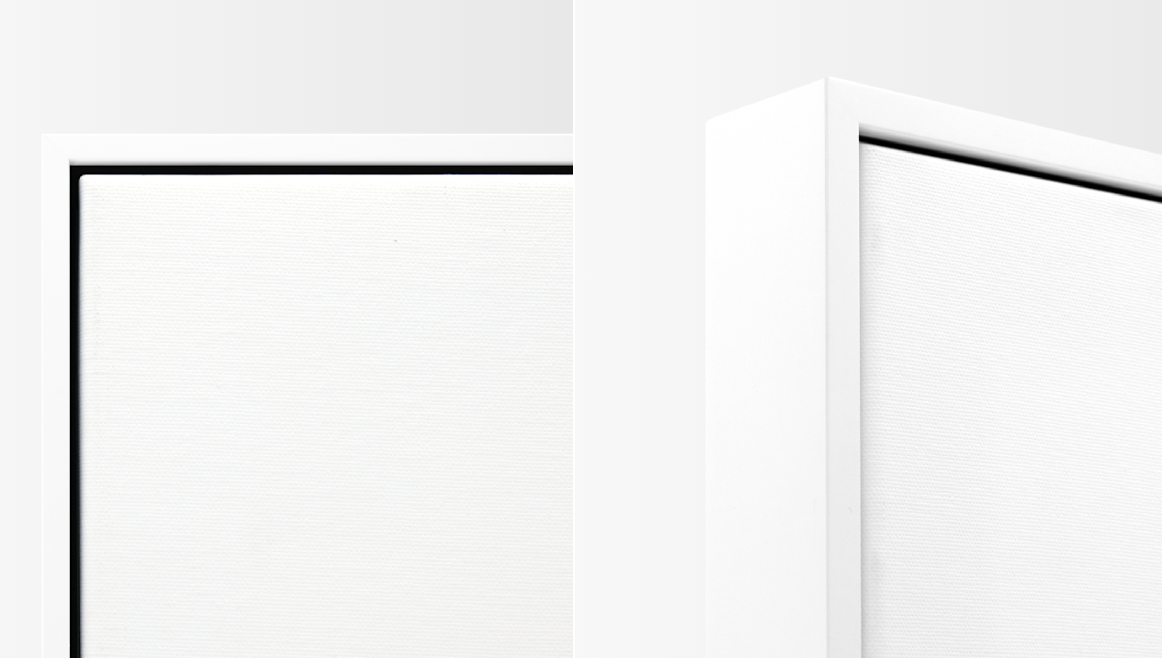 Corner frame detail - white float frame