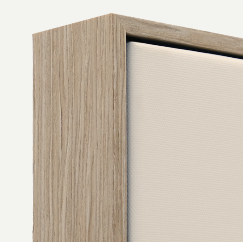 Raw wood float frame detail