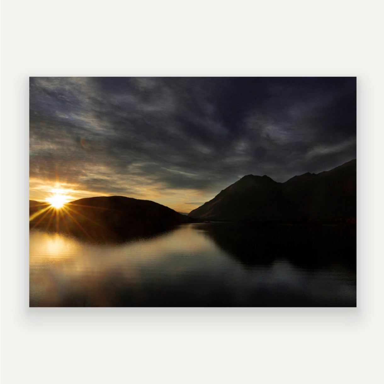 A1 Canvas (841 x 594mm)
Canvas, with mirror wrapped edges - Dawn arrives to Glendhu Bay on Lake Wānaka