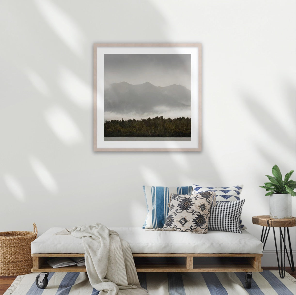 Raw wood frame (600 x 600mm print, 730m × 730mm frame), square