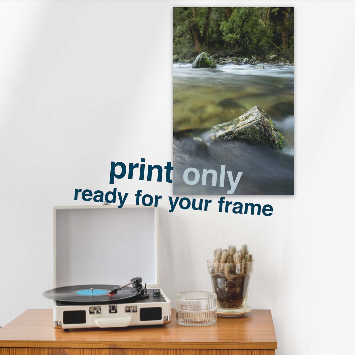 Wilderness river wall art. Print without a frame - ready for your own frame.