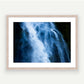 The Blue Waterbird celebrating the ethereal swirling waters of the Stirling Falls, Milford Sound in Aotearoa, New Zealand. Raw wood frame - raw colour, polished wood