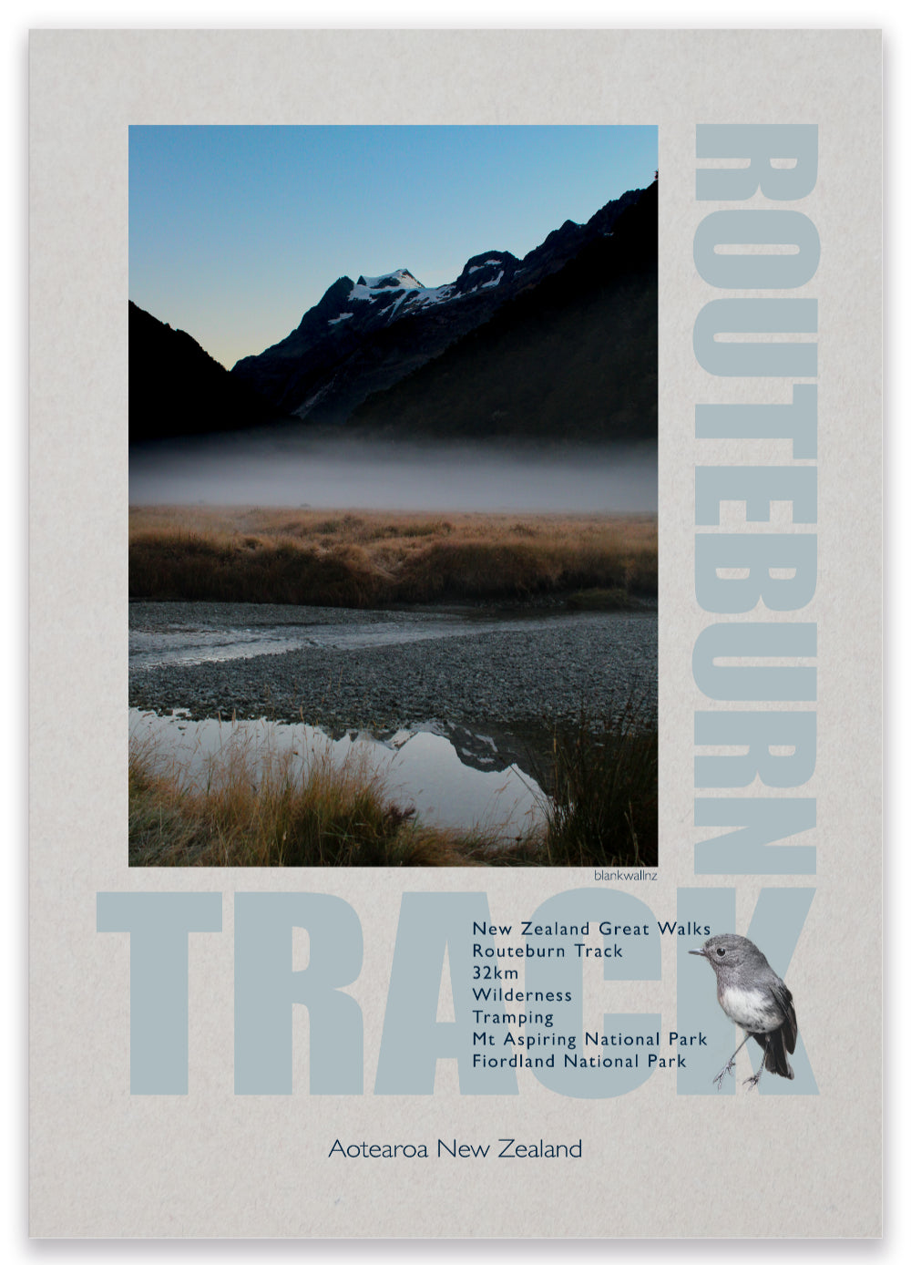Routeburn Track poster (frame or unframed)