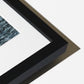 black frame with bevelled border mat