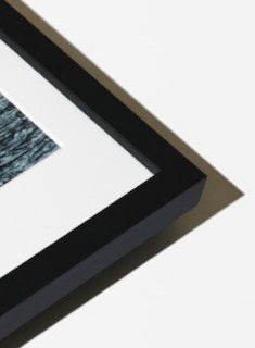 black frame with bevelled border mat