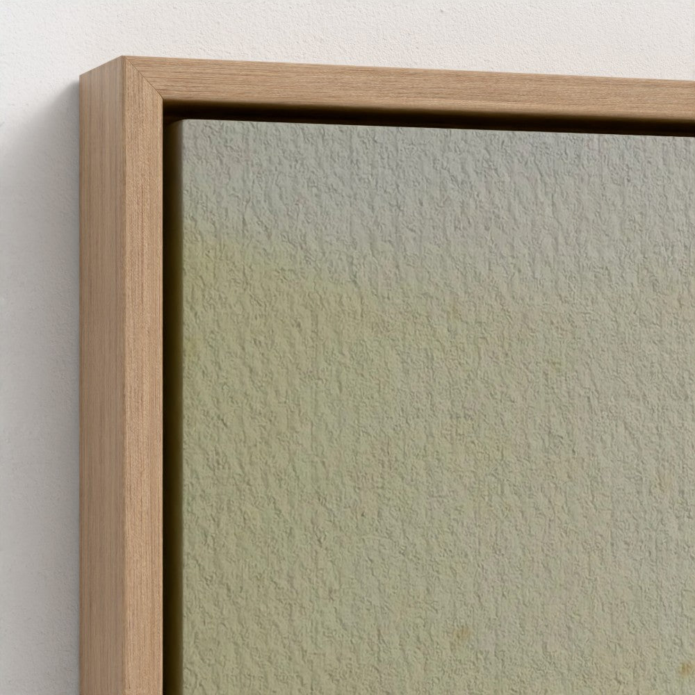 Close-up of a wooden float frame - canvas art