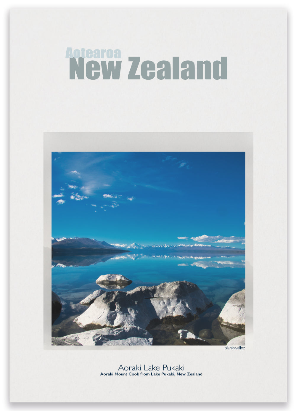 Lake Pukaki - New Zealand UNESCO laminated poster