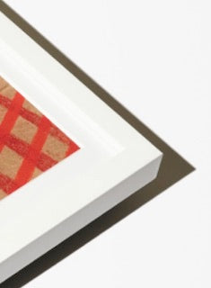 white frame with bevelled border mat